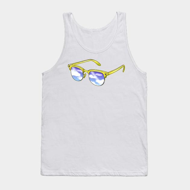 Yellow sunglasses with blue sky lenses Tank Top by 2dsandy